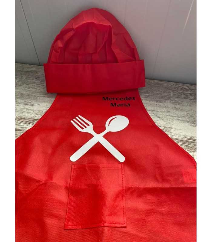 DELANTAL INFANTIL CON GORRO