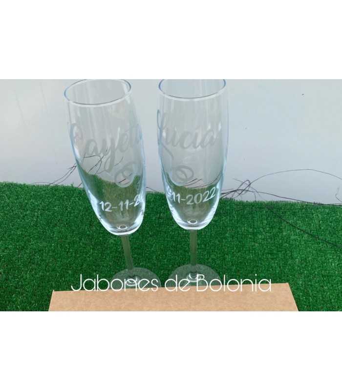 JUEGO DE 2 COPAS DE CHAMPAN PERSONALIZADAS
