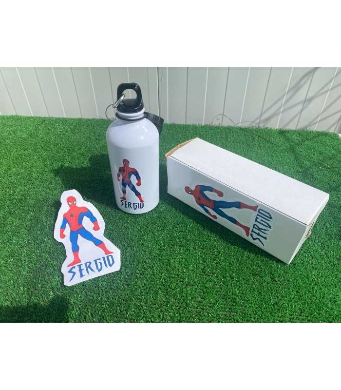 BOTELLA SPIDERMAN CON 2 TAPONES