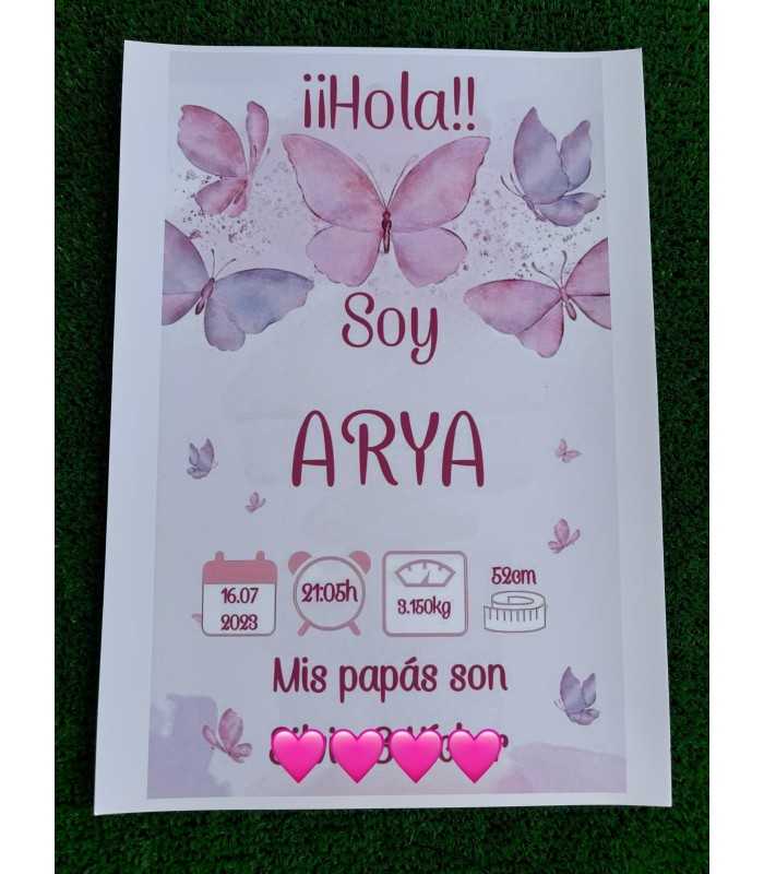 LÁMINA DE NACIMIENTO DE BEBE