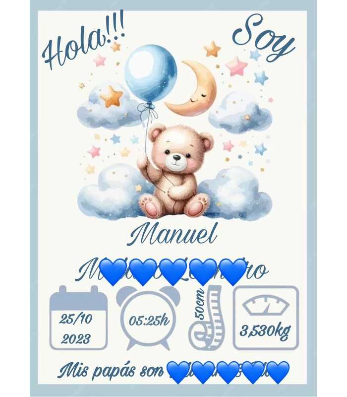 LÁMINA DE NACIMIENTO DE BEBE