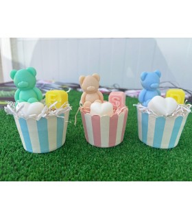 CUPCAKES DE JABÓN CON OSO