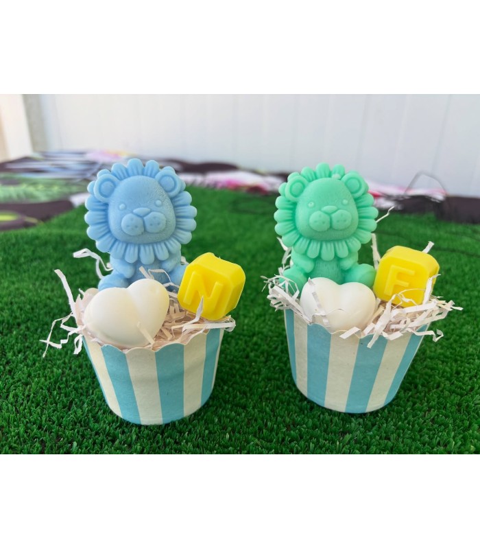 CUPCAKES DE JABÓN CON LEÓN