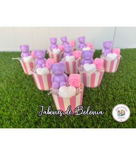 CUPCAKES DE JABÓN CON OSO