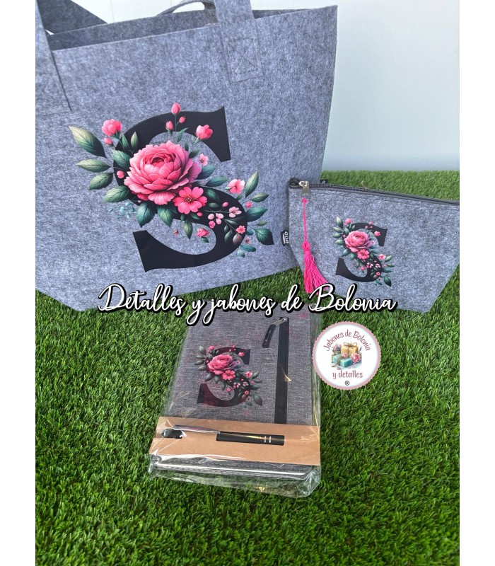 SET DE BOLSO,NECESER Y BLOC