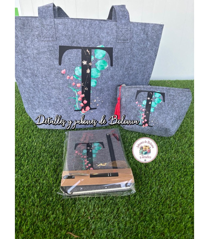 SET DE BOLSO,NECESER Y BLOC