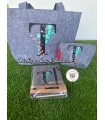SET DE BOLSO,NECESER Y BLOC