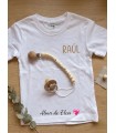 Pack Personalizado Bebé: Camiseta con Nombre y Chupetero de Madera a Juego