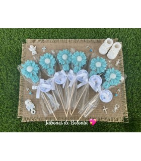 Brocheta de Jabón Margaritas con Inicial Personalizada