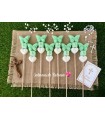Brocheta de Jabón Mariposa e Inicial con Corazón