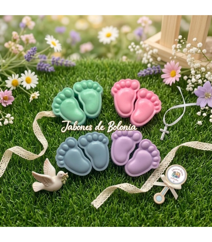 Jabones Personalizados Pies de Bebé para Bautizos y Babyshowers