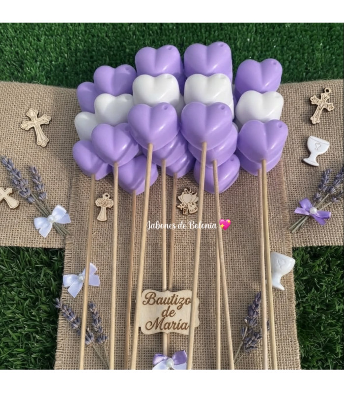 Brochetas de Jabón Artesanal con Corazones – Detalles para Eventos