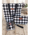 Conjunto Maxi Bag Vichy Blanco y Negro | Alma de Elisa