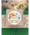 Caja Decorativa con Adhesivo Personalizado para Regalos de Invitados Pequeña