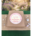Caja Decorativa con Adhesivo Personalizado para Regalos de Invitados Grande