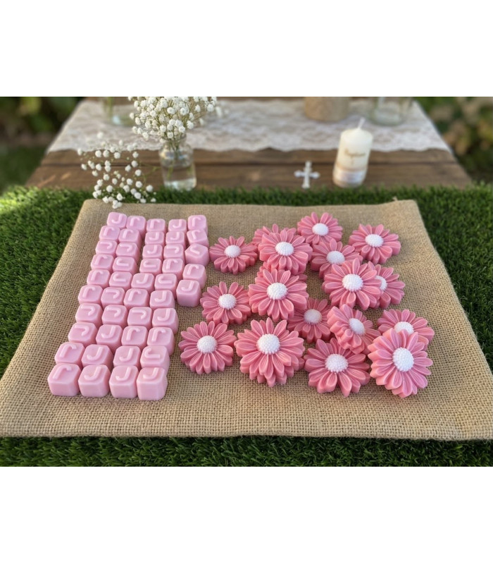 Brocheta de Jabón Margaritas con Inicial Personalizada