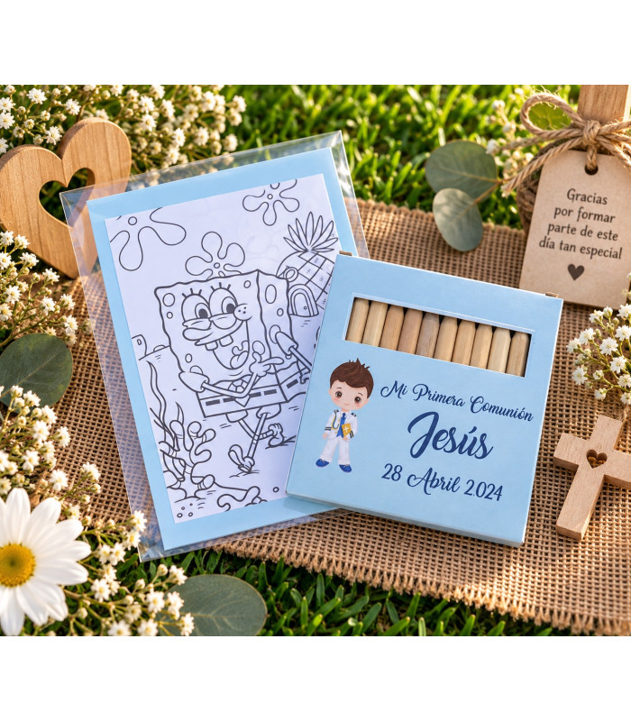 Cajita de Pinturas Personalizada con Láminas para Colorear
