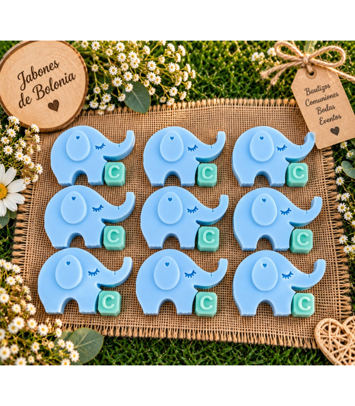 Elefante de Jabón con Inicial Personalizada para Eventos