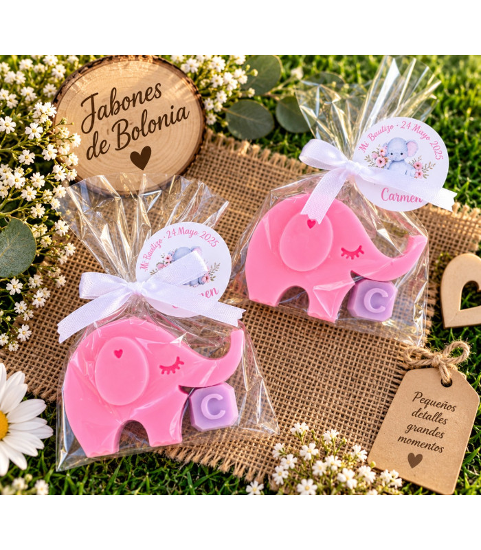 Elefante de Jabón con Inicial Personalizada para Eventos