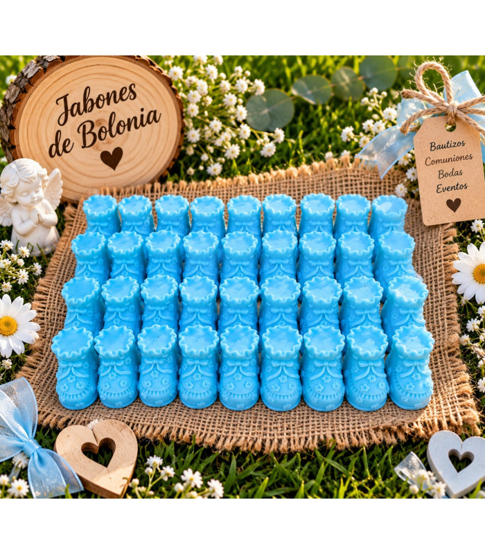 Patucos de Jabón en Cajita de Acetato Personalizados para Evento