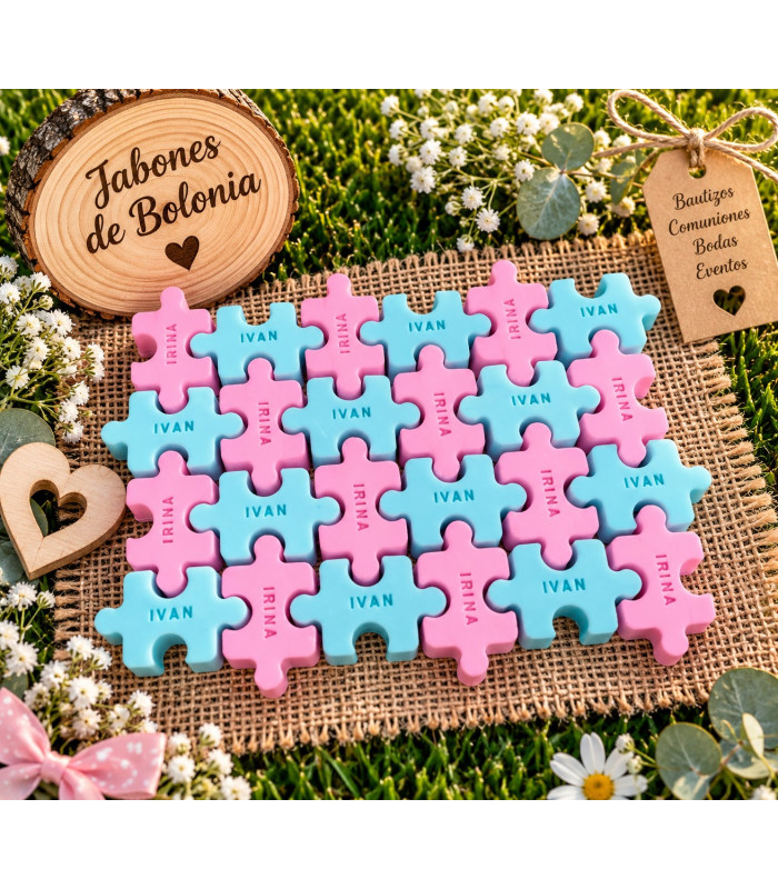 Puzzle de Jabón Personalizado – Dos Piezas para Eventos