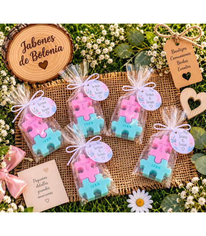 Puzzle de Jabón Personalizado – Dos Piezas para Eventos