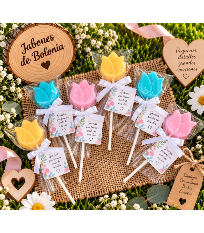 Tulipán de Jabón Artesanal – Detalle Personalizado para Eventos