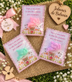 Tarjeta con figura de jabón personalizada para eventos