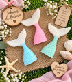 Colita de sirena bicolor de jabón personalizada para eventos