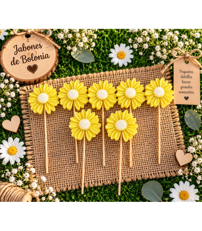 Margarita de jabón con palito personalizada para eventos