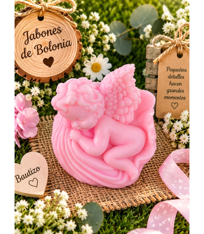 Angelito de jabón para bautizos, comuniones y eventos