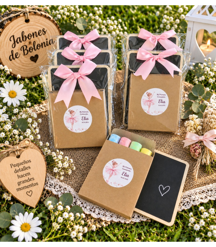 Pizarras infantiles con tizas personalizadas para eventos