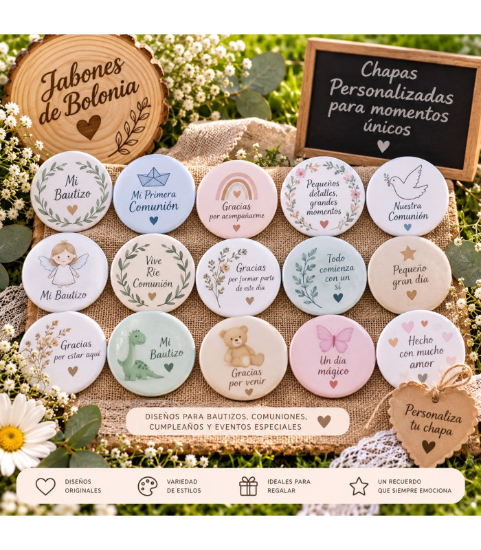 Chapas personalizadas de 59 mm para eventos – Alfiler, imán, abridor o espejo