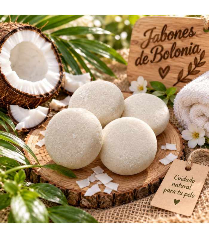 Champú Sólido Hidratante con Aceite de Coco para Pelo Seco
