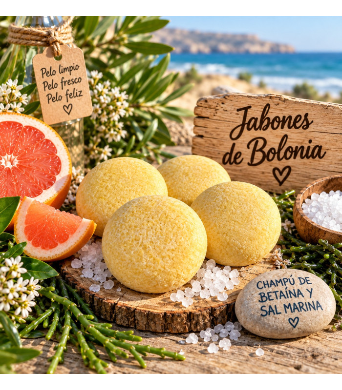 Champú Sólido con Betaína y Sal Marina para Pelo Graso
