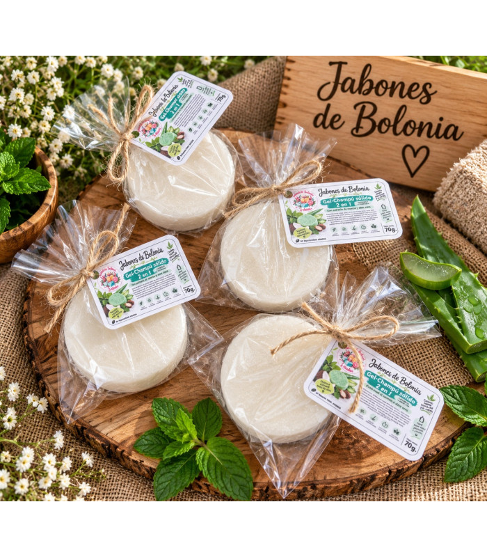 Gel-Champú Sólido 2 en 1 con Menta y Aloe Vera