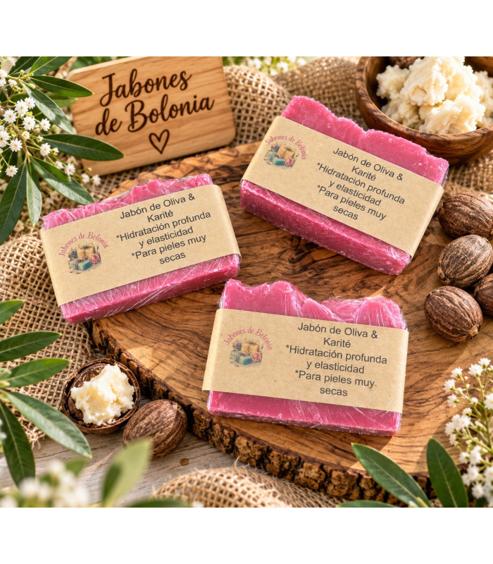 Jabón Natural de Aceite de Oliva y Karité para Piel Seca