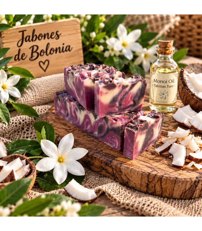 Jabón Natural de Aceite de Oliva con Monoï – Nutritivo e Hidratante