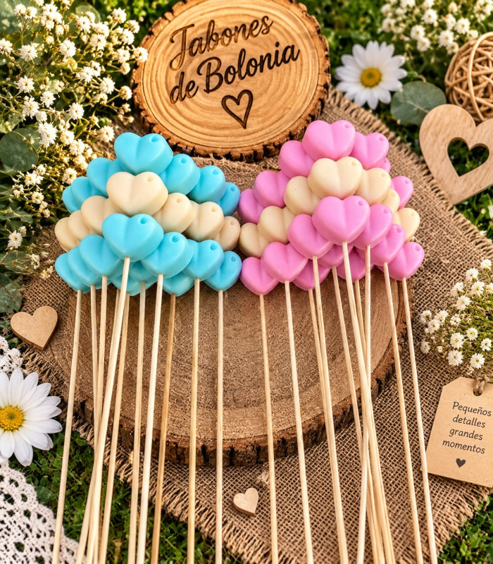 Brochetas de Jabón Artesanal con Corazones – Detalles para Eventos