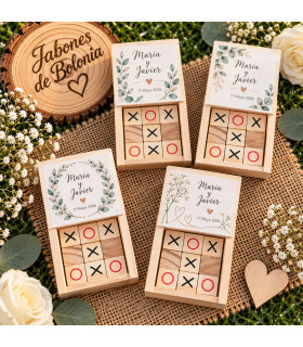 Juego Tres en Raya de madera personalizado para eventos