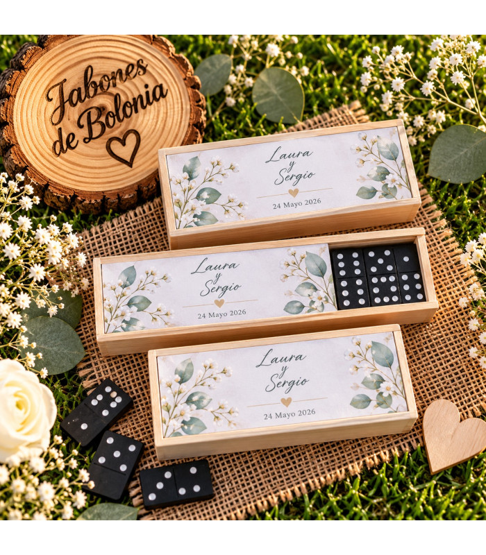 Juego de dominó de madera personalizado para eventos