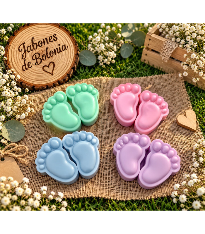 Piececitos de jabón personalizados para bautizos y baby shower