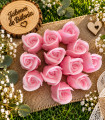 Rosa de jabón para bodas personalizada con etiqueta