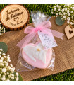 Corazón de jabón con manos personalizado para bodas