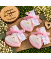 Corazón de jabón con manos personalizado para bodas