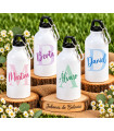 Botella personalizada con nombre para comuniones, bautizos y eventos