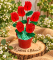 Ramo De Rosas De Jabón En Cubo Decorativo