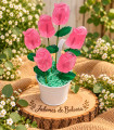 Ramo De Rosas De Jabón En Cubo Decorativo
