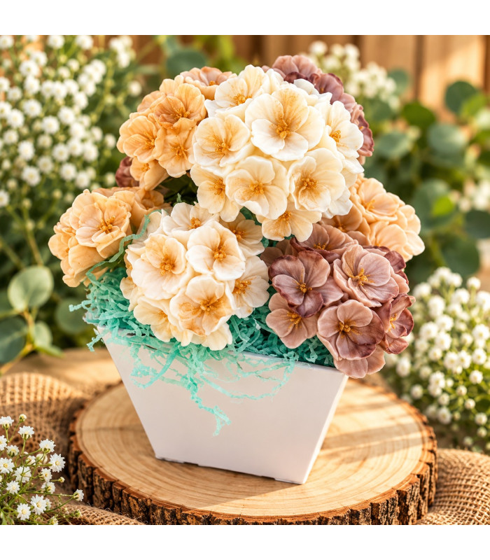 Ramo De Flores De Jabón En Maceta Decorativa