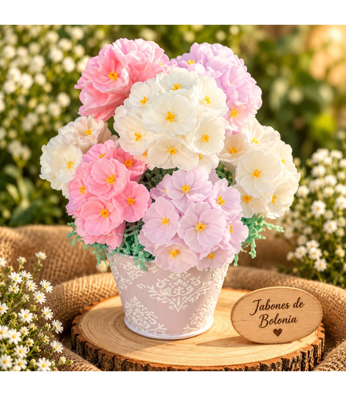 Ramo De Flores De Jabón En Maceta Decorativa